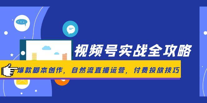 视频号实战全攻略，爆款脚本创作，自然流直播运营，付费投放技巧-第1张图片-我要自学网