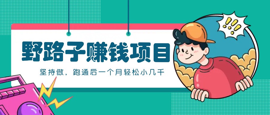 一个人就能操作的野路子赚钱项目，零成本零门槛坚持做，跑通后一个月小几千！-第1张图片-我要自学网