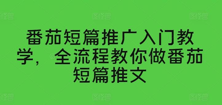 番茄短篇推广入门教学，全流程教你做番茄短篇推文-第1张图片-我要自学网