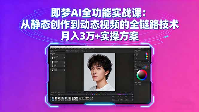 即梦AI全功能实战课：从静态创作到动态视频的全链路技术 月入3万+实操方案-第1张图片-我要自学网