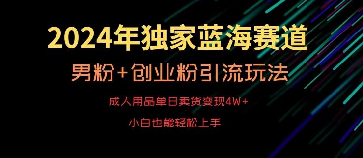 2024年独家蓝海赛道，成人用品单日卖货变现4W+，男粉+创业粉引流玩法，不愁搞不到流量【揭秘】-第1张图片-我要自学网
