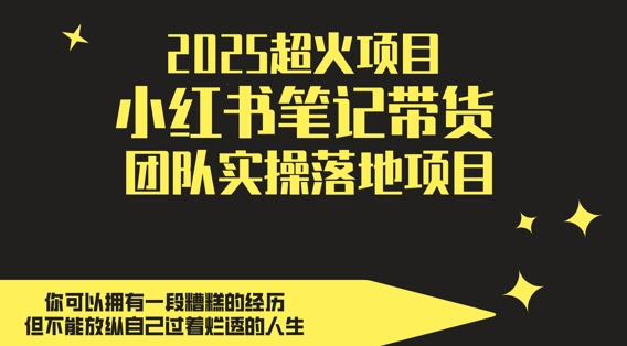 2025超火项目,副业最佳选择,小红书笔记带货团队实操落地项目,,轻松日入5张-第1张图片-我要自学网 2025超火项目,副业最佳选择,小红书笔记带货团队实操落地项目,,轻松日入5张-第1张图片-我要自学网