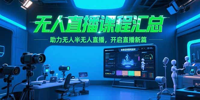 无人直播课程汇总，含非实时防风技术，助力无人半无人直播，开启直播新篇-第1张图片-我要自学网