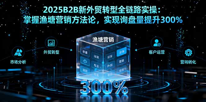 2025B2B新外贸转型全链路实操：掌握渔塘营销方法论，实现询盘量提升300%-第1张图片-我要自学网