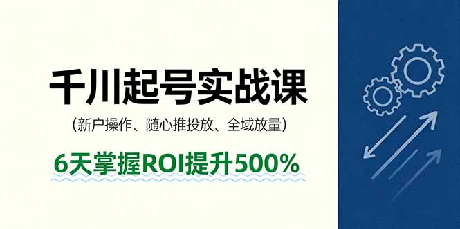 抖音千川起号实战课，新户操作,随心推投放,全域放量，6天掌握ROI提升500%-第1张图片-我要自学网