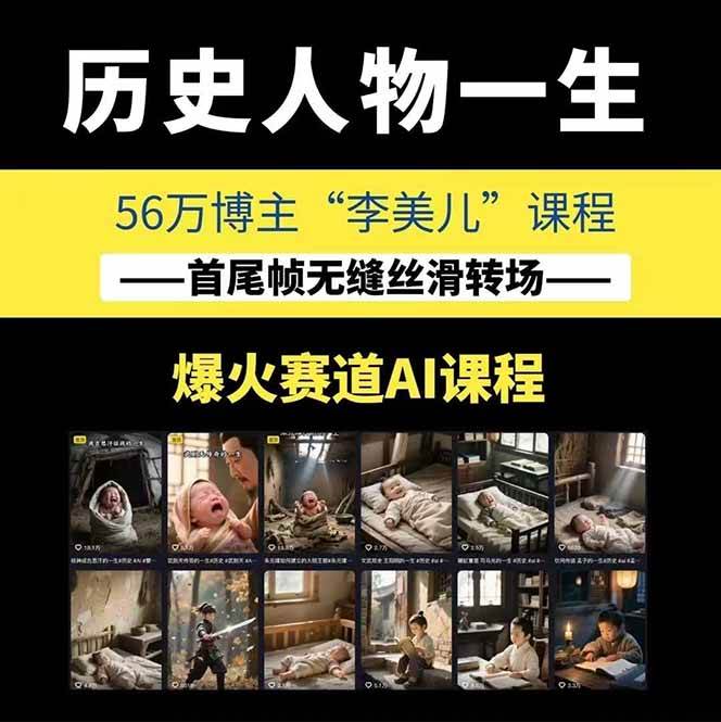 AI历史人物短视频创作，含IP打造、首尾帧无缝转场、智能体视频制作等核心教学内容-第2张图片-我要自学网