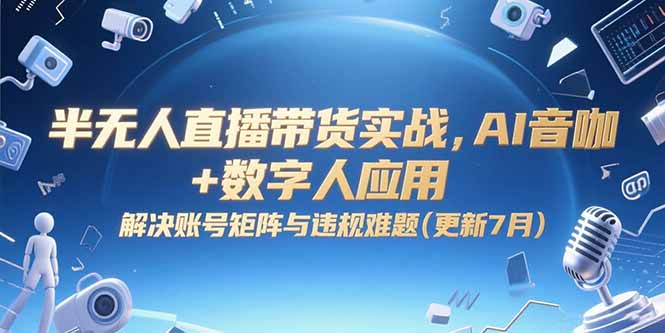 半无人直播带货实战,AI音咖+数字人应用 解决账号矩阵与违规难题(更新7月-第1张图片-我要自学网 半无人直播带货实战,AI音咖+数字人应用 解决账号矩阵与违规难题(更新7月-第1张图片-我要自学网
