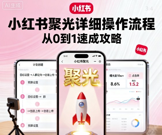 小红书聚光详细操作流程,小红书聚光从0到1速成攻略-第1张图片-我要自学网 小红书聚光详细操作流程,小红书聚光从0到1速成攻略-第1张图片-我要自学网