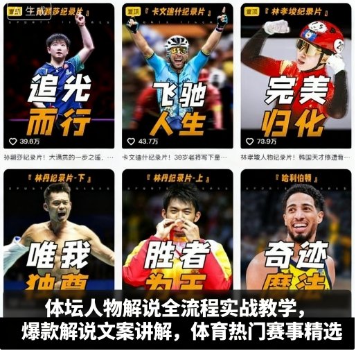 体坛人物解说全流程实战教学，爆款解说文案讲解，体育热门赛事精选-第1张图片-我要自学网