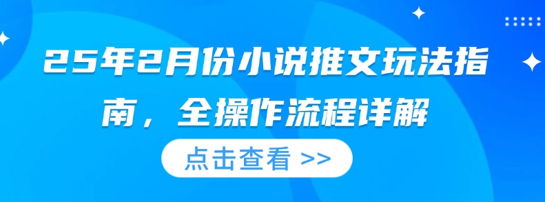 25年2月份小说推文玩法指南，全操作流程详解-第1张图片-我要自学网