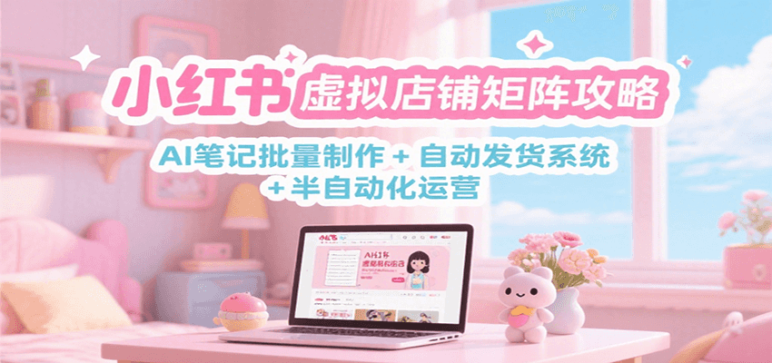 小红书虚拟店铺矩阵攻略：AI笔记批量制作 + 自动发货系统 + 半自动化运营-第1张图片-我要自学网