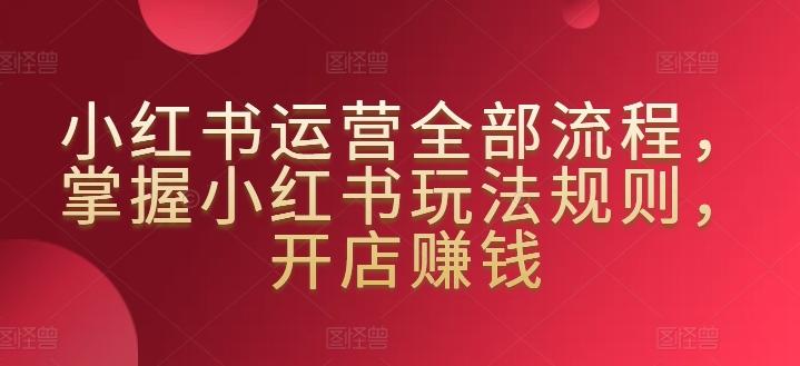 小红书运营全部流程，掌握小红书玩法规则，开店赚钱-第1张图片-我要自学网