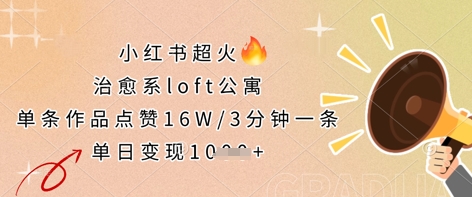 小红书超火的治愈系loft公寓,单条作品点赞16W,3分钟一条,单日变现数张-第1张图片-我要自学网 小红书超火的治愈系loft公寓,单条作品点赞16W,3分钟一条,单日变现数张-第1张图片-我要自学网