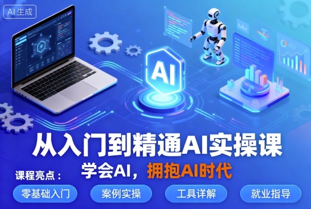 从入门到精通AI实操课,学会AI,拥抱AI时代-第1张图片-我要自学网 从入门到精通AI实操课,学会AI,拥抱AI时代-第1张图片-我要自学网