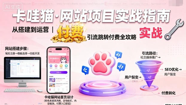 卡哇猫·网站项目,网站搭建与运营以及引流跳转付费-第1张图片-我要自学网 卡哇猫·网站项目,网站搭建与运营以及引流跳转付费-第1张图片-我要自学网