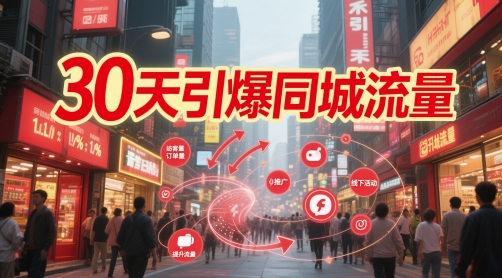 30天引爆同城流量：团购篇 认知篇 流量篇 来客篇 达人篇 老板人设IP篇 投流篇-第1张图片-我要自学网