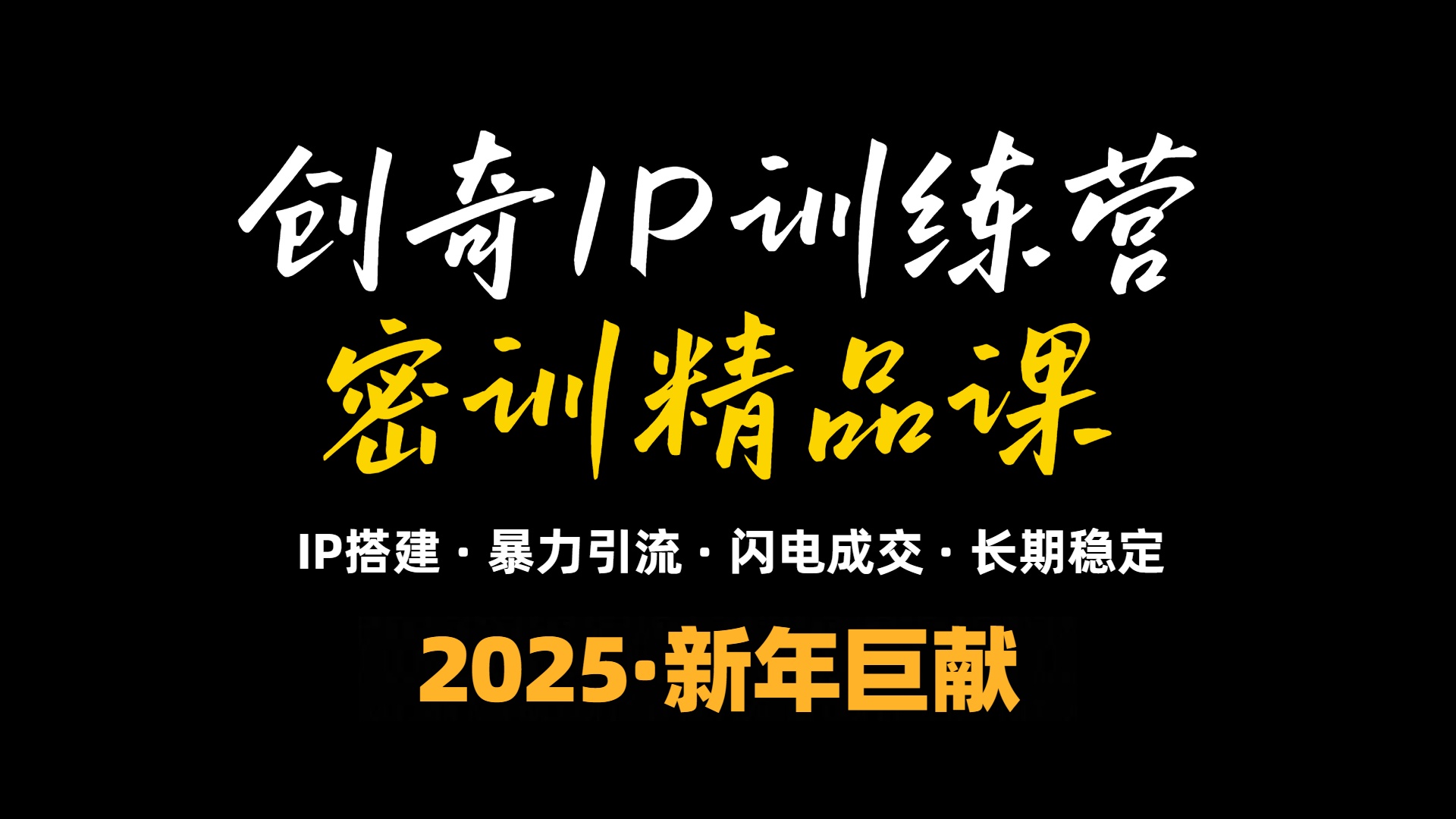 2025年“知识付费IP训练营”小白避坑年赚百万，暴力引流，闪电成交-第1张图片-我要自学网