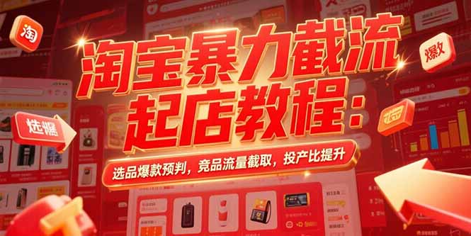 淘宝暴力截流起店教程：选品爆款预判，竞品流量截取，投产比提升-第1张图片-我要自学网