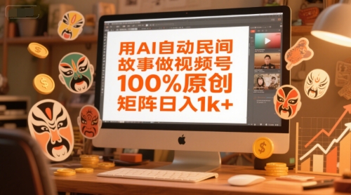 用AI自动民间故事做视频号，100%原创，矩阵日入1k+-第1张图片-我要自学网