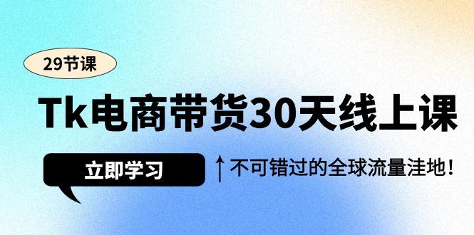 (9463期)Tk电商带货30天线上课，不可错过的全球流量洼地(29节课)-第1张图片-我要自学网