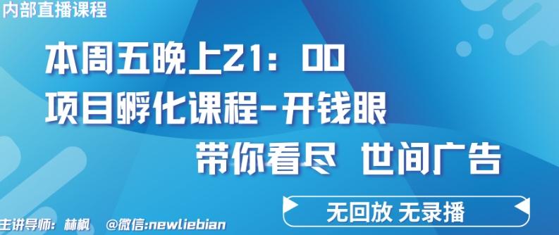 4.26日内部回放课程《项目孵化-开钱眼》赚钱的底层逻辑【揭秘】-第1张图片-我要自学网