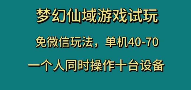 梦幻仙域游戏试玩,免微信玩法,单机40-70,一个人同时操作十台设备【揭秘】-第1张图片-我要自学网 梦幻仙域游戏试玩,免微信玩法,单机40-70,一个人同时操作十台设备【揭秘】-第1张图片-我要自学网