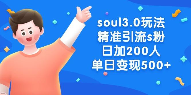 soul3.0玩法精准引流s粉，日加200人单日变现500+-第1张图片-我要自学网