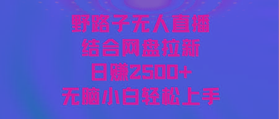 无人直播野路子结合网盘拉新,日赚2500+多平台变现,小白无脑轻松上手操作-第1张图片-我要自学网 无人直播野路子结合网盘拉新,日赚2500+多平台变现,小白无脑轻松上手操作-第1张图片-我要自学网