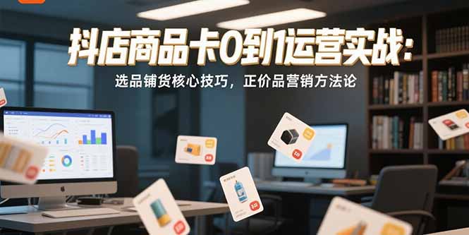 抖店商品卡0到1运营实战：选品铺货核心技巧，正价品营销方法论-第1张图片-我要自学网