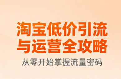 淘宝低价引流与运营全攻略(更新9月)-第1张图片-我要自学网