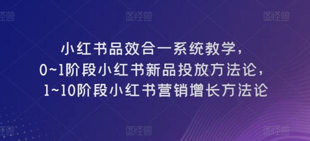 小红书品效合一系统教学,0~1阶段小红书新品投放方法论,1~10阶段小红书营销增长方法论-第1张图片-我要自学网 小红书品效合一系统教学,0~1阶段小红书新品投放方法论,1~10阶段小红书营销增长方法论-第1张图片-我要自学网