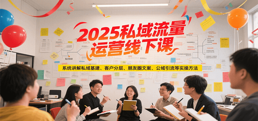 2025私域流量运营线下课，系统讲解私域基建/客户分层/朋友圈文案/公域引流等实操方法-第1张图片-我要自学网