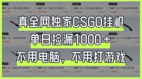 真全网独家CSGO挂G，单日捡漏1k+【揭秘】-第1张图片-我要自学网