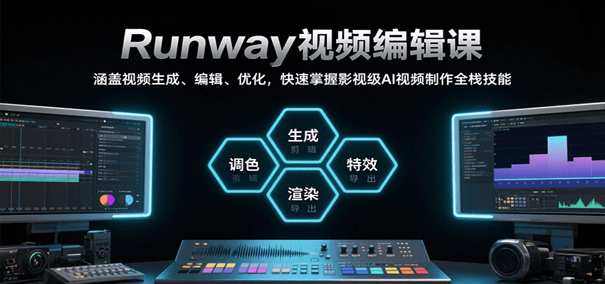 Runway视频编辑课，涵盖视频生成、编辑、优化，快速掌握影视级AI视频制作全栈技能-第1张图片-我要自学网