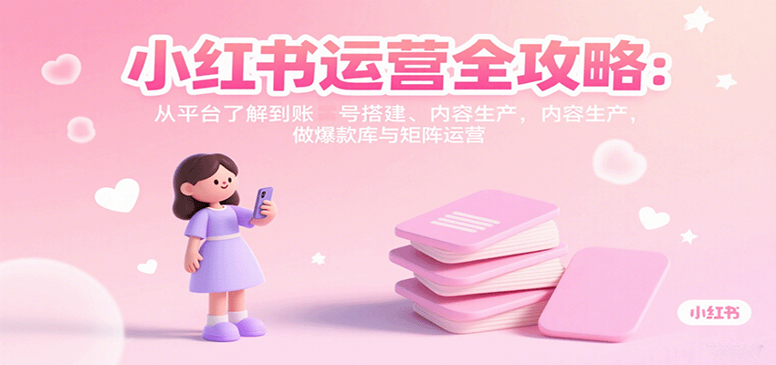 小红书运营全攻略：从平台了解到账号搭建、内容生产，做爆款库与矩阵运营-第1张图片-我要自学网