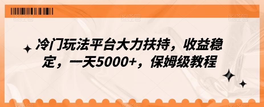 冷门玩法平台大力扶持，收益稳定，一天5000+，保姆级教程（附抖音7天起号法）-第1张图片-我要自学网
