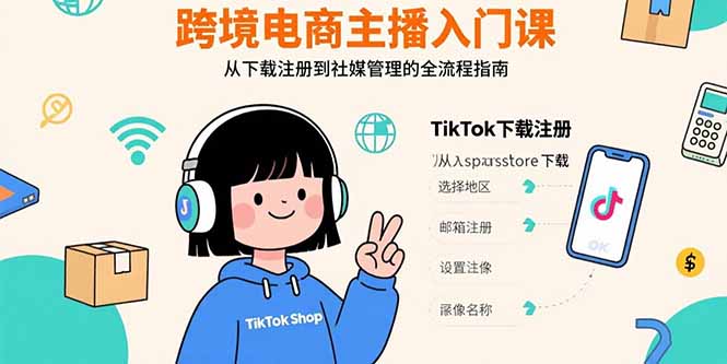 跨境电商主播入门课,TikTok下载注册,支付工具配置,社媒账号管理全流程-第1张图片-我要自学网 跨境电商主播入门课,TikTok下载注册,支付工具配置,社媒账号管理全流程-第1张图片-我要自学网