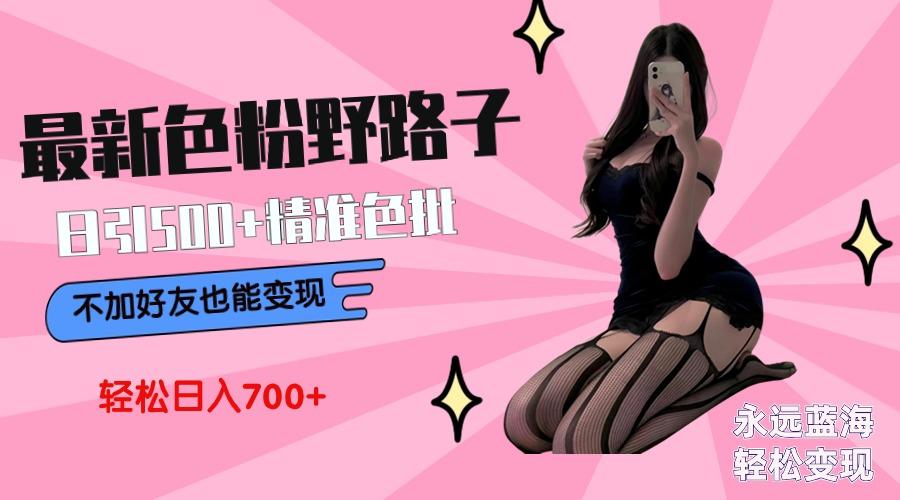 最新色粉变现野路子，日引500+老色批 可不加好友直接变现 小白轻松日入700+-第1张图片-我要自学网