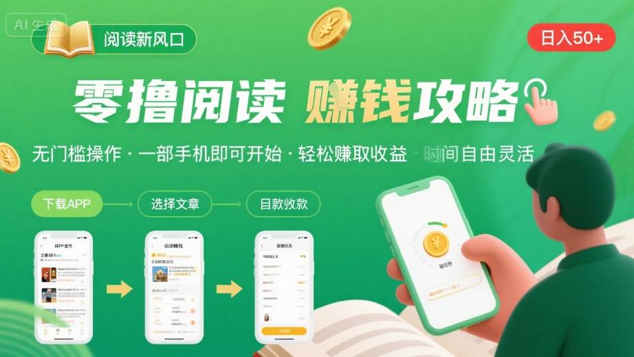 零撸阅读新风口,无门槛轻松挣,一部手机,日入 50-3张【揭秘】-第1张图片-我要自学网 零撸阅读新风口,无门槛轻松挣,一部手机,日入 50-3张【揭秘】-第1张图片-我要自学网