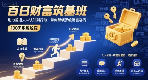 百日财富筑基班，助力普通人从认知到行动，带你解锁顶级财富密码-第1张图片-我要自学网