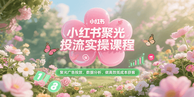 小红书聚光投流实操课程，聚光广告投放、数据分析、做高效低成本获客-第1张图片-我要自学网
