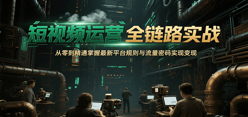 短视频运营全链路实战，从零到精通掌握最新平台规则与流量密码实现变现-第1张图片-我要自学网