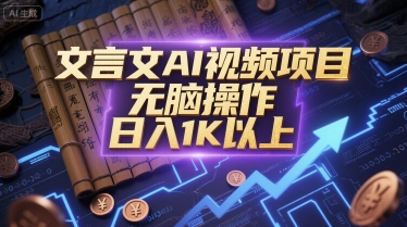 文言文AI视频项目，无脑操作，日入1K以上-第1张图片-我要自学网