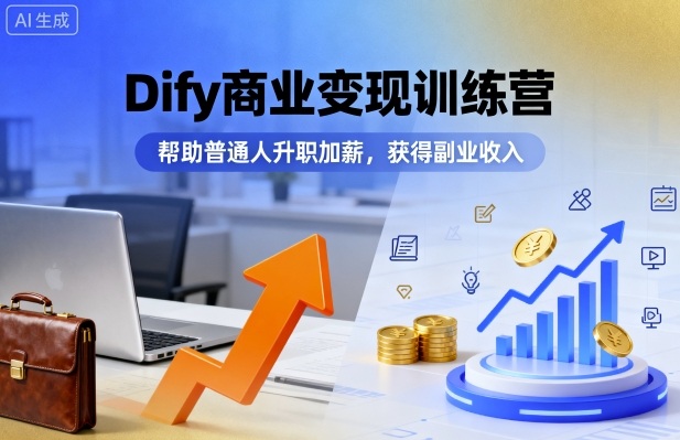 Dify商业变现训练营，帮助普通人升职加薪，获得副业收入-第1张图片-我要自学网