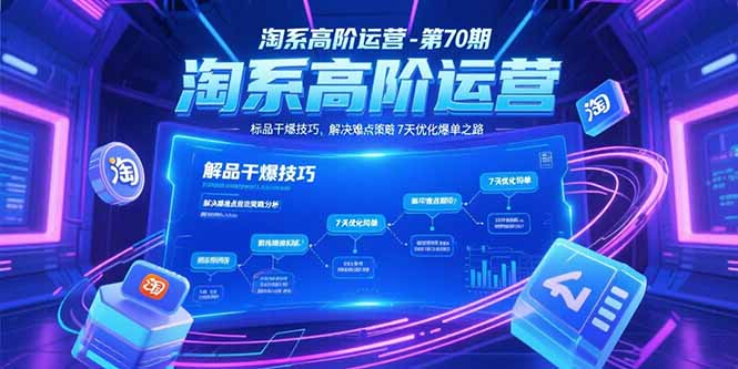 淘系高阶运营-第70期，标品干爆技巧，解决难点策略，大佬操盘方法-第1张图片-我要自学网