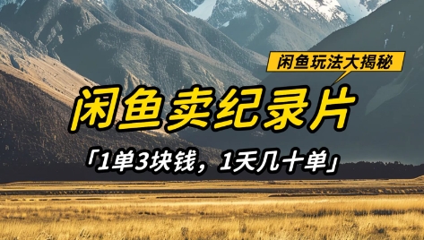 闲鱼卖纪录片1单3块钱,1天几十单,项目稳定有潜力-第1张图片-我要自学网 闲鱼卖纪录片1单3块钱,1天几十单,项目稳定有潜力-第1张图片-我要自学网