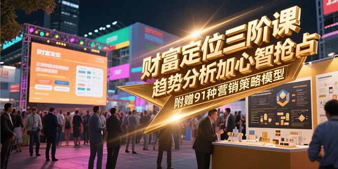 财富定位三阶课，趋势分析加心智抢占，附赠91种营销策略模型-第1张图片-我要自学网
