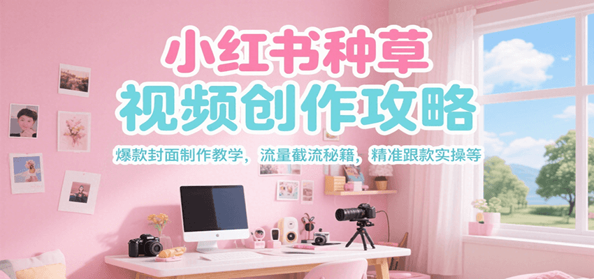 小红书种草视频创作攻略，爆款封面制作教学 ，流量截流秘籍 ，精准跟款实操等-第1张图片-我要自学网