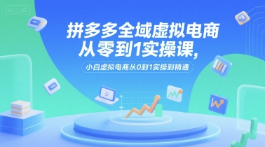 拼多多全域虚拟电商从零到1实操课，小白虚拟电商从0到1实操到精通-第1张图片-我要自学网