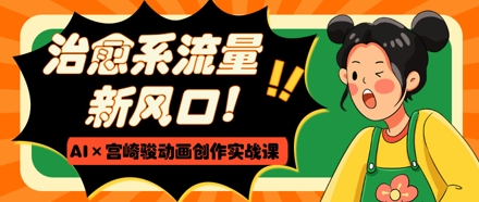 治愈系流量新风口,AI+宫崎骏动画创作实战课,从0到1打造爆款视频-第1张图片-我要自学网 治愈系流量新风口,AI+宫崎骏动画创作实战课,从0到1打造爆款视频-第1张图片-我要自学网